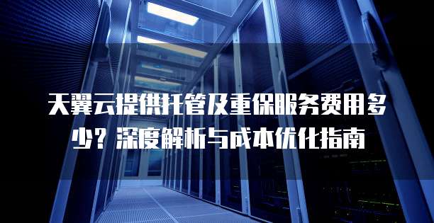 天翼云提供托管及重保服务费用多少?深度解析与成本优化指南