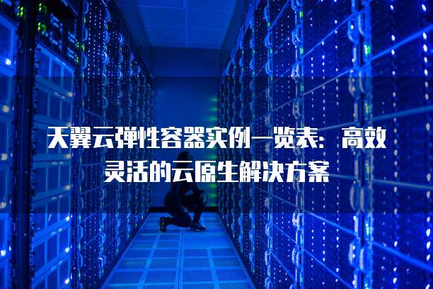 天翼云弹性容器实例一览表：高效灵活的云原生解决方案