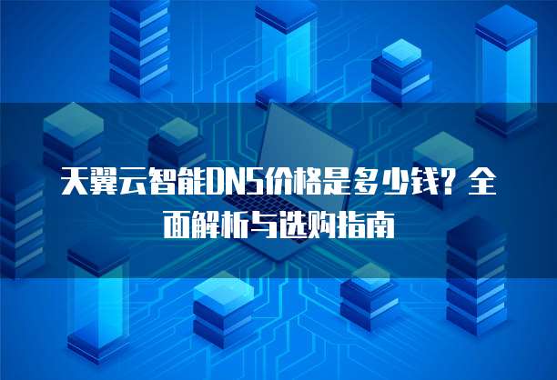 天翼云智能DNS价格是多少钱?全面解析与选购指南