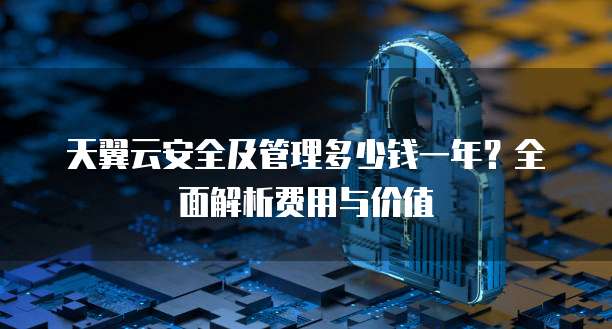 天翼云安全及管理多少钱一年?全面解析费用与价值