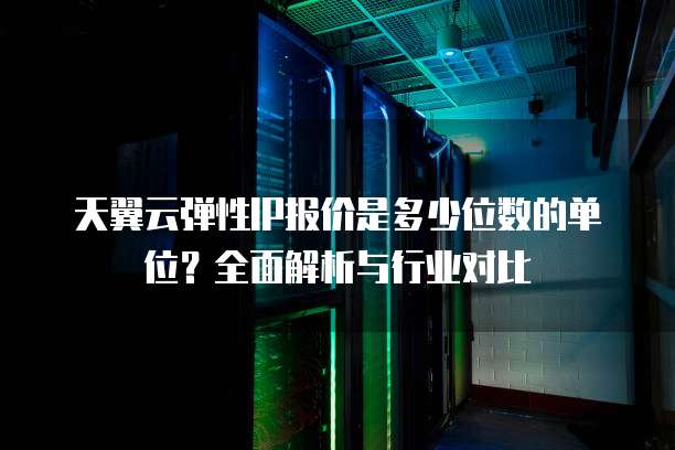 天翼云弹性IP报价是多少位数的单位?全面解析与行业对比