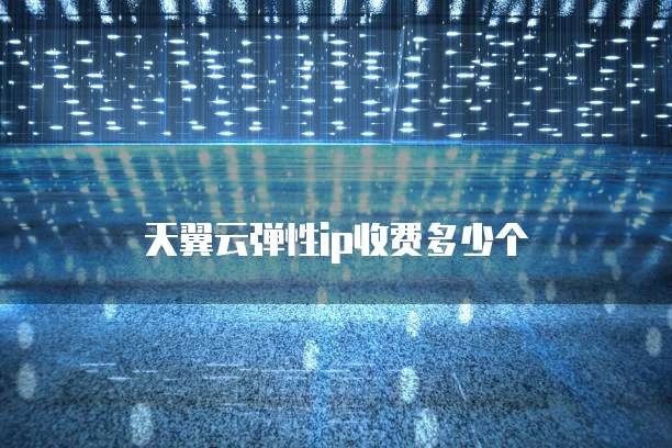 天翼云弹性ip收费多少个