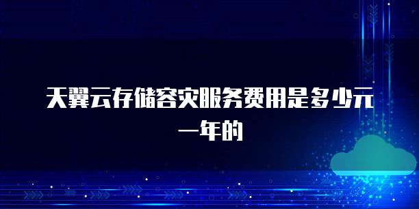 天翼云存储容灾服务费用是多少元一年的
