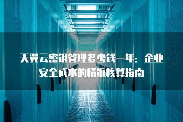 天翼云密钥管理多少钱一年:企业安全成本的精准核算指南