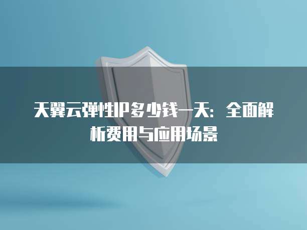 天翼云弹性IP多少钱一天:全面解析费用与应用场景
