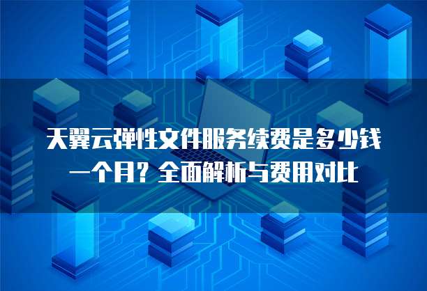 天翼云弹性文件服务续费是多少钱一个月?全面解析与费用对比
