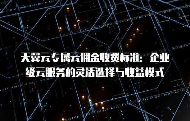 天翼云专属云佣金收费标准：企业级云服务的灵活选择与收益模式