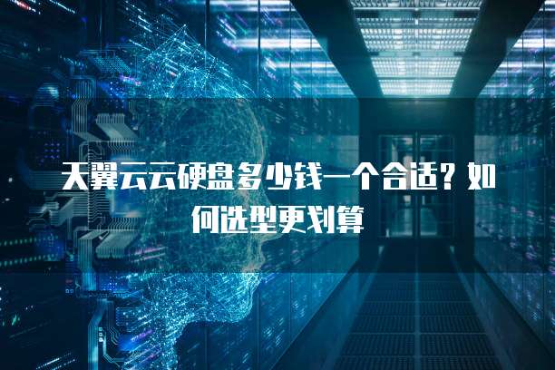 天翼云云硬盘多少钱一个合适?如何选型更划算