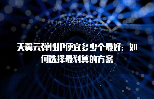 天翼云弹性IP便宜多少个最好:如何选择最划算的方案