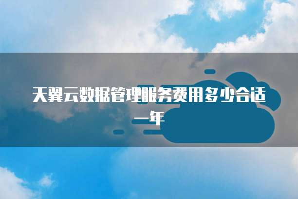 天翼云数据管理服务费用多少合适一年
