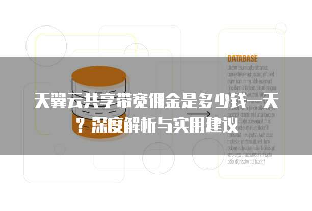天翼云共享带宽佣金是多少钱一天?深度解析与实用建议