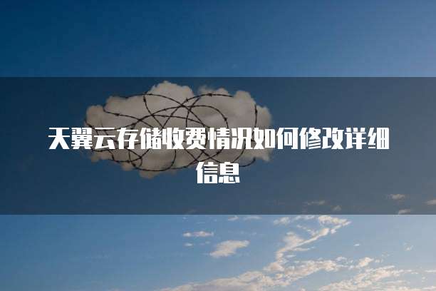 天翼云存储收费情况如何修改详细信息