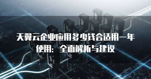 天翼云企业应用多少钱合适用一年使用:全面解析与建议