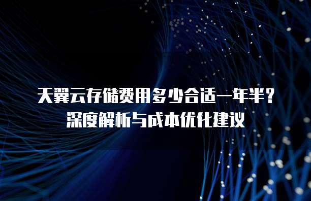 天翼云存储费用多少合适一年半?深度解析与成本优化建议