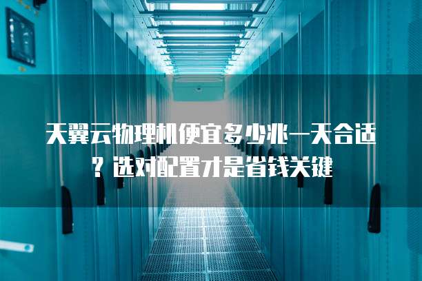 天翼云物理机便宜多少兆一天合适?选对配置才是省钱关键