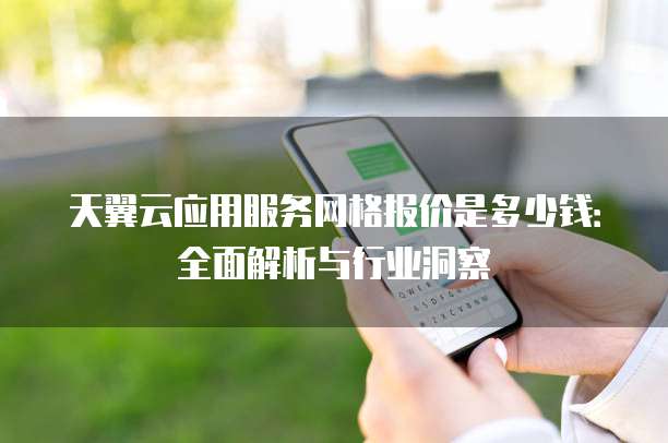 天翼云应用服务网格报价是多少钱:全面解析与行业洞察