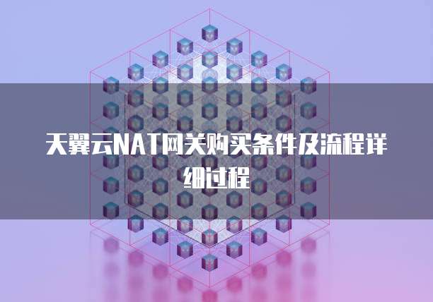 天翼云NAT网关购买条件及流程详细过程
