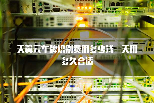 天翼云车牌识别费用多少钱一天用多久合适