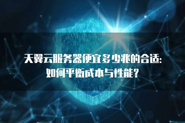 天翼云服务器便宜多少兆的合适:如何平衡成本与性能?