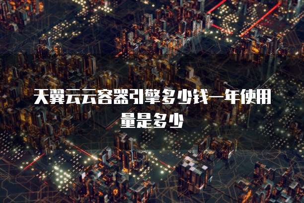 天翼云云容器引擎多少钱一年使用量是多少