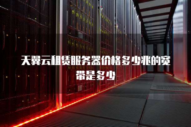 天翼云租赁服务器价格多少兆的宽带是多少