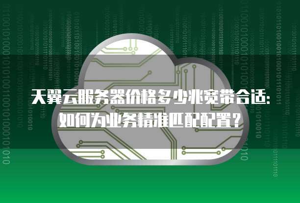 天翼云服务器价格多少兆宽带合适:如何为业务精准匹配配置?