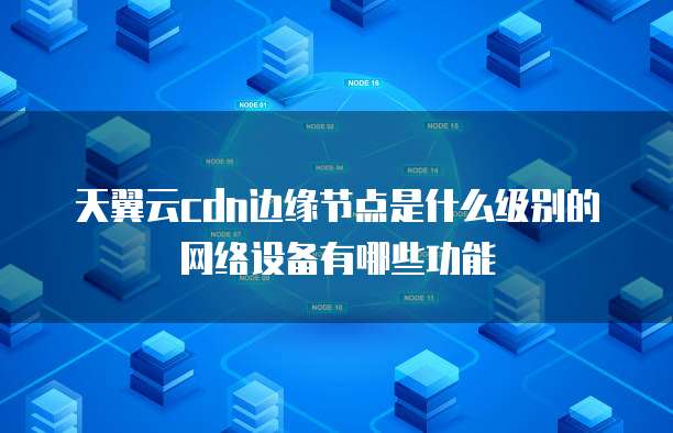 天翼云cdn边缘节点是什么级别的网络设备有哪些功能