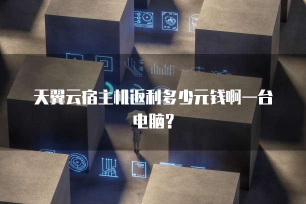 天翼云宿主机返利多少元钱啊一台电脑?