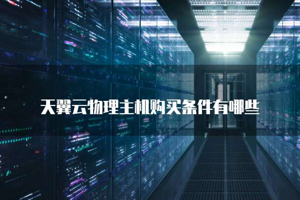 天翼云物理主机购买条件有哪些