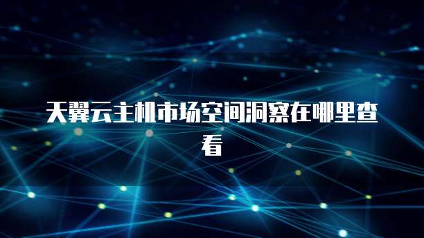天翼云主机市场空间洞察在哪里查看