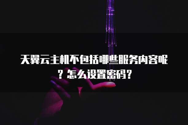 天翼云主机不包括哪些服务内容呢?怎么设置密码?