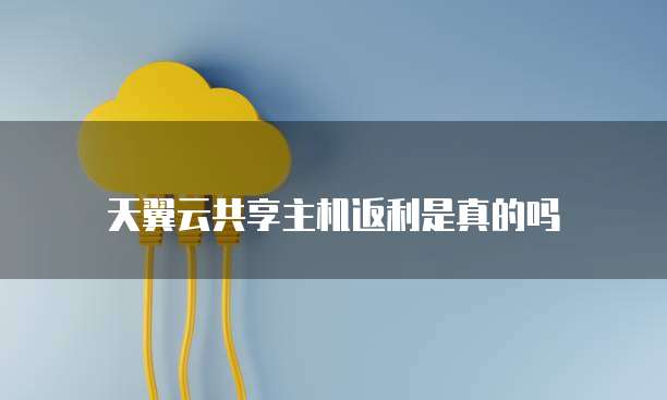 天翼云共享主机返利是真的吗