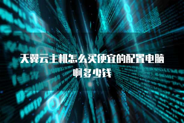 天翼云主机怎么买便宜的配置电脑啊多少钱