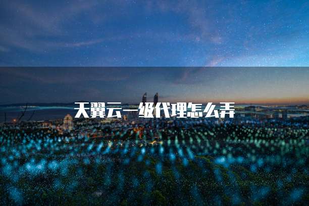 天翼云一级代理怎么弄