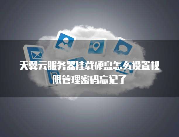 天翼云服务器挂载硬盘怎么设置权限管理密码忘记了