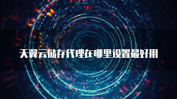 天翼云储存代理在哪里设置最好用
