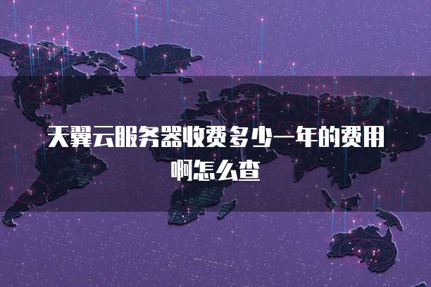 天翼云服务器收费多少一年的费用啊怎么查