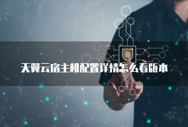 天翼云宿主机配置详情怎么看版本