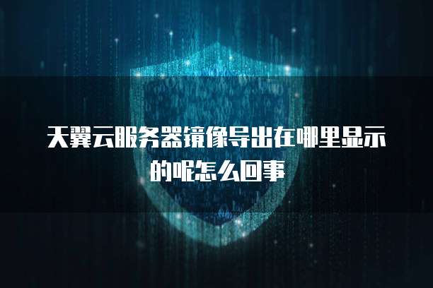 天翼云服务器镜像导出在哪里显示的呢怎么回事