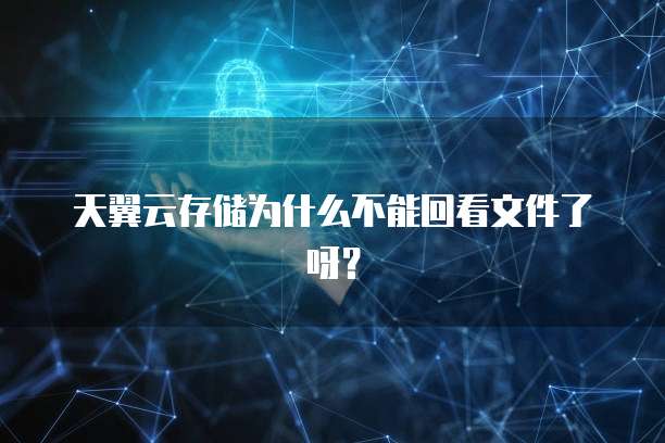 天翼云存储为什么不能回看文件了呀?