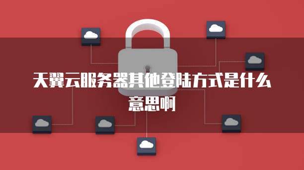 天翼云服务器其他登陆方式是什么意思啊