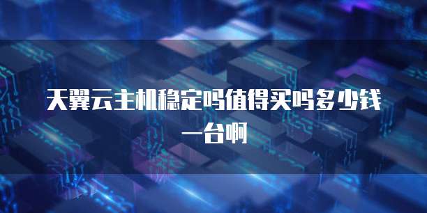 天翼云主机稳定吗值得买吗多少钱一台啊