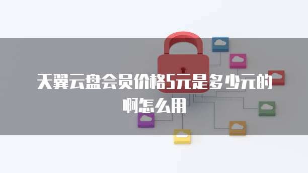 天翼云盘会员价格5元是多少元的啊怎么用