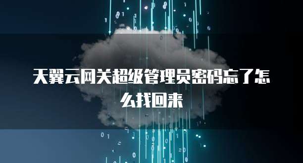 天翼云网关超级管理员密码忘了怎么找回来