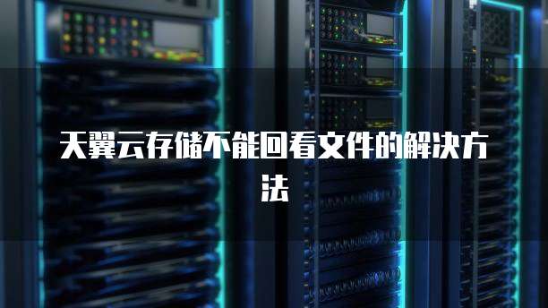 天翼云存储不能回看文件的解决方法