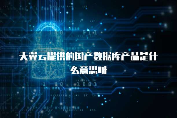 天翼云提供的国产数据库产品是什么意思呀