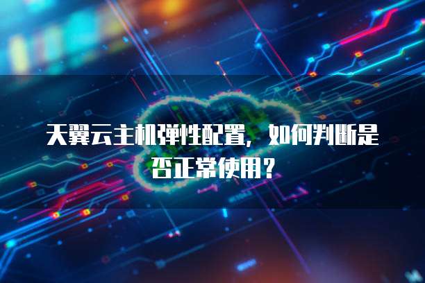 天翼云主机弹性配置，如何判断是否正常使用？