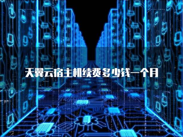 天翼云宿主机续费多少钱一个月