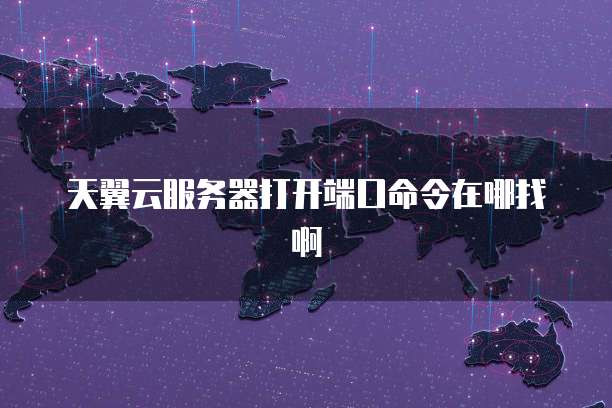 天翼云服务器打开端口命令在哪找啊