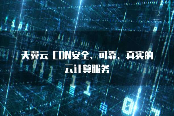 天翼云 CDN安全、可靠、真实的云计算服务